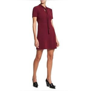 Theory Tie Neck Dress in Currant Red (Size 8) NEW WITH TAGS!